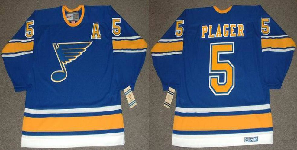 2019 Men St.Louis Blues #5 Plager blue CCM NHL jerseys